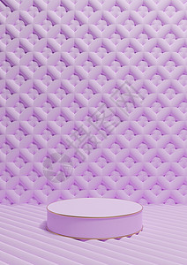 浅色 粉彩 淡紫色 3D 渲染豪华产品展示垂直产品摄影单筒讲台站金线和装饰壁纸或背景简单 最小的构图图片