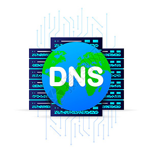 白色背景上的 DNS 图标 孤立的矢量图示 网络安全概念商业服务器数据互联网数据库代理人地址知识产权地球托管图片
