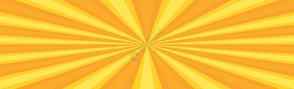 辐射黄色太阳射线 明亮全景图案纹理背景矢量卡通片插图晴天星星漫画耀斑橙子墙纸阳光光束图片