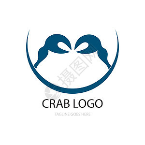 Crab 图标徽标标识矢量设计钓鱼哺乳动物蓝色动物海浪品牌艺术橙子螃蟹吉祥物图片