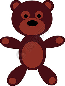 孤立的棕色泰迪熊矢量说明图片