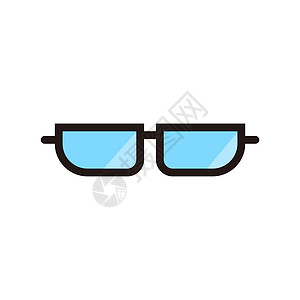 蓝色太阳镜图标 眼镜 紫外防护 时装配件 矢量图片