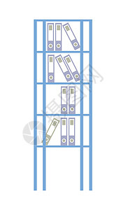 书架半平板彩色矢量对象图片