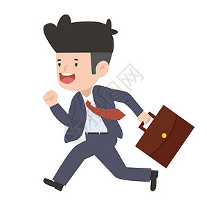 有公文包的商务人士跑得很快公司速度职业会议时间工作商业员工跑步行动图片