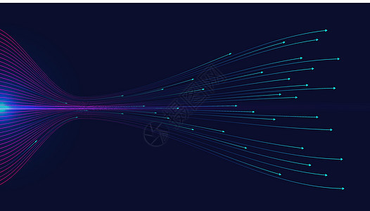 在深蓝色背景上分离的抽象动态波箭头线Name图片