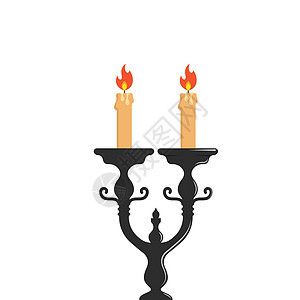 蜡烛图标矢量说明设计模板燃烧持有者风格家具灯芯青铜古董吊灯枝形插图背景图片