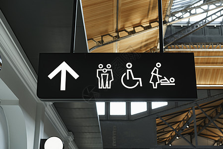 墙上现代公共厕所标志图片