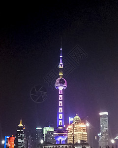 中国上海夜空中天线 上海现代商业办公大楼 旅游景点和城市背景图象 中国的建筑图片
