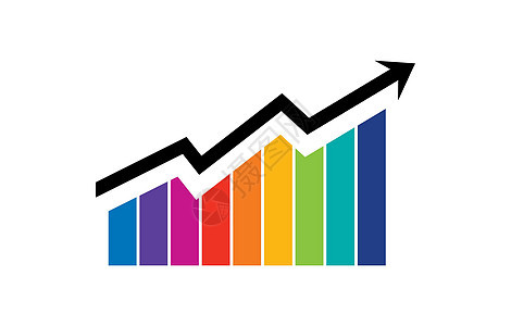 多彩条 带向上升向箭头的多彩条进步银行业金融预报商业经济统计酒吧速度曲线图片