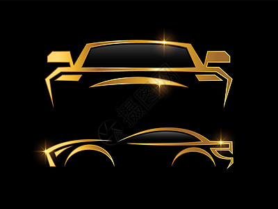 黄金和银银运动车号服务创造力金属公司标识商业技术车库插图汽车图片