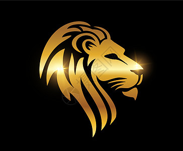 金狮头 矢向登戈信号标识金子艺术运动动物商业野生动物标签捕食者狮子图片