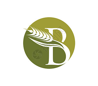 Wheat 谷物和单词 B 初始 Logo 字母 B粮食标识叶子农场商业字体小麦公司奢华机构图片