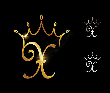 金美金王冠首字母X图片