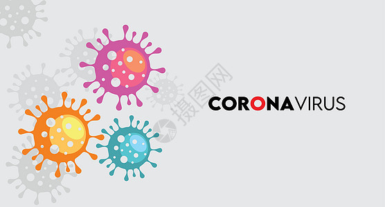 紫橙色和蓝色的科罗纳病毒符号图片