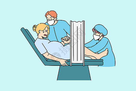孕妇在医院分娩; 在医院分娩图片