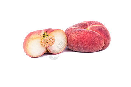 蟠桃水果桃子蔬菜团体甜点宏观食物黄色白色红色背景图片