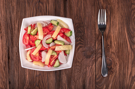 沙律加黄瓜和西红柿水果产品绿色美食食物红色洋葱蔬菜沙拉胡椒图片