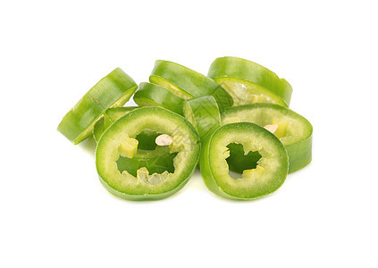切片绿胡椒蔬菜香料红辣椒食物绿色辣椒寒冷饮食烹饪白色图片