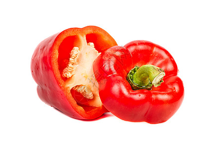 切好的辣椒切红胡椒白色种子蔬菜红色辣椒绿色营养食物团体背景