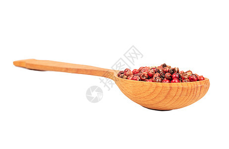 勺中红胡椒豆种子味道芳香烹饪食物辣椒勺子肉桂粉末香料图片