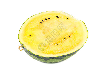 半黄西瓜黄色小吃甜点植物早餐食物圆形绿色水果热带图片