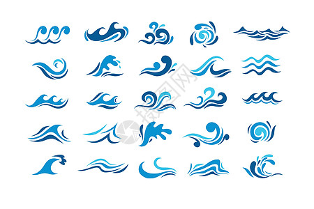 水喷洒标志矢量图示设计标识幸福流动海洋漩涡公司队长图标集插图风暴图片