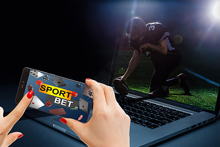 手机显示一个有现场结果的赌注应用程序 有白色背景的最新信息 在线赌注概念屏幕互联网玩家男人细胞财富竞赛足球游戏广播图片