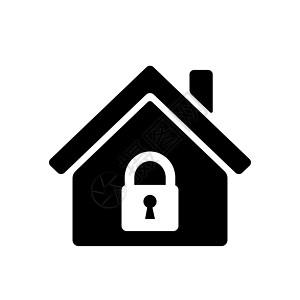 锁定房屋图标 安全符号 带锁的家图片