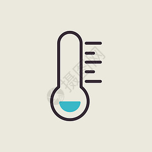 温度计霜冷矢量图标 天气信号季节温度预报乐器医疗科学气象摄氏度测量插图图片