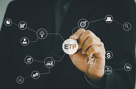 手商务人士图标 ETF 交易所交易基金虚拟屏幕互联网业务股票市场金融指数基金概念经济图表库存营销手指储蓄摄影银行交换商业图片