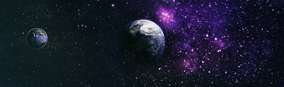 空间中的地球和星系 科幻小说艺术宇宙太阳日出世界乳白色辉光星际月亮星星星云图片