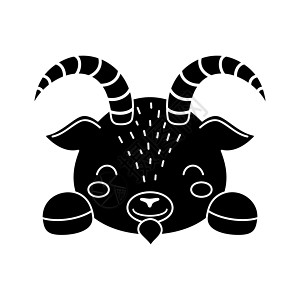 可爱的斯堪的纳维亚山羊头 儿童T恤 穿戴 托儿所装饰 贺卡 请柬 海报 室内动物脸部图片