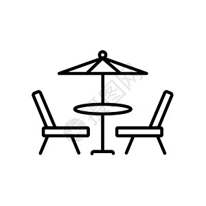 简单的桌子Street bar 家具图标 仅插图街道酒吧家具矢量图标 用于在白色背景上孤立的网络设计插画
