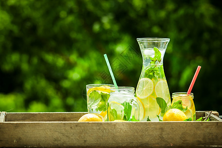 罐装自制柠檬水苏打水壶水果饮料乡村液体柠檬玻璃食物果汁图片