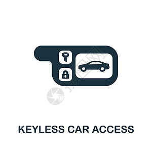 无密钥的汽车存取图标 单色简单线条用于模板 网络设计和信息图图片