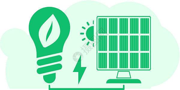 以绿色能源为主题的绿色背景 绿色星球和零废物概念 矢量图卡通片控制板涡轮明信片头脑活力灯泡汽车风暴插图图片