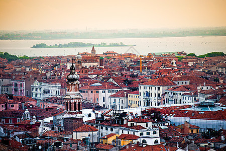 威尼斯房顶屋顶眼睛正方形旅行房子全景日落旅游建筑学港口传统图片
