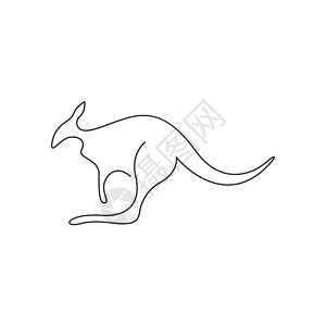 Kangaroo 图标标志标识设计插图模板小袋尾巴黑色动物群婴儿动物园棕色小袋鼠毛皮旅行图片