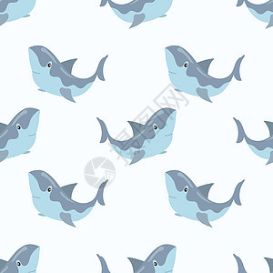 无缝无缝的可爱鲨鱼漫画模式图片