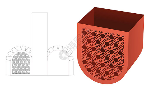 底圆面容器 内装有稳态模式的极切模板和 3D 模型图片