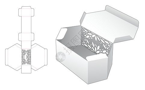 带有静电死亡切断模板和 3D 模拟模型的 Flip 六边形盒图片