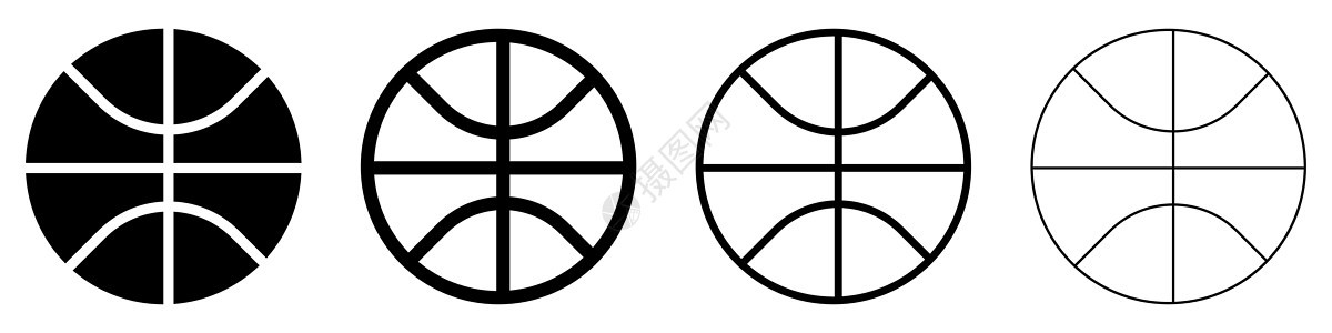 篮球图标设置 篮球孤立图标 矢量插图黑色圆形白色闲暇标志竞赛比赛团队乐趣娱乐图片