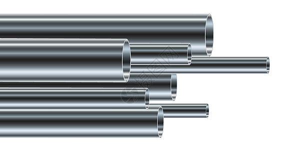 一组钢管或铝管 分离 矢量示意图商业插图合金工程连接器信息工业横幅工厂图表图片