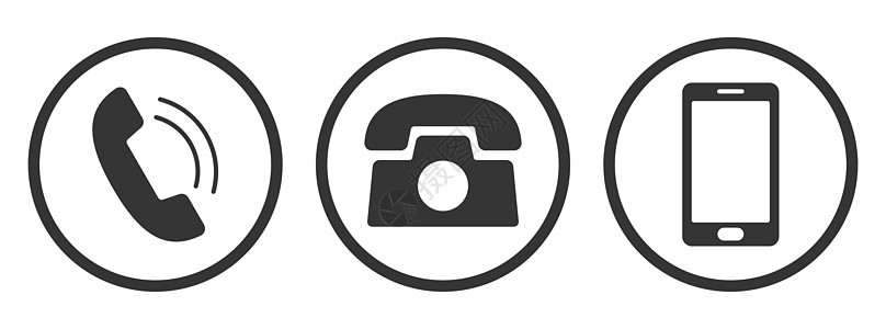 一组矢量电话图标 联系我们按钮纽扣客户讲话手机插图技术艺术听筒热线收藏图片