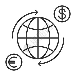 货币汇率线性图标 矢量图标图片
