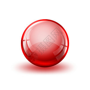 红光球和影子 玻璃球隔离图片