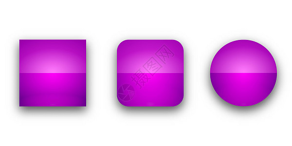 有阴影的光滑网络按钮 矢量按钮被孤立塑料互联网圆形插图反射徽章网站白色紫色玻璃图片
