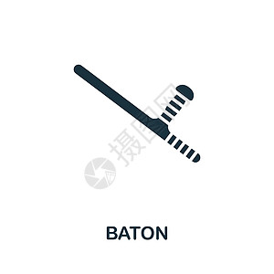 Baton 图标 一色简单线抗议模板 网络设计和信息图的标语图标图片