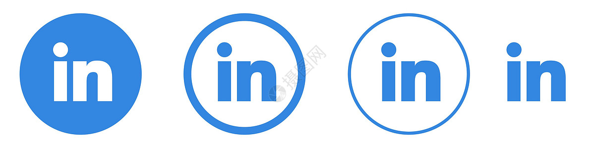 Linkedin 图标集 孤立 矢量社交媒体标志 LinkedIn社交网络服务 乌克兰 2020 年 6 月商业按钮营销链接世界图片
