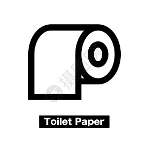 厕所纸图标和标志 矢量图片